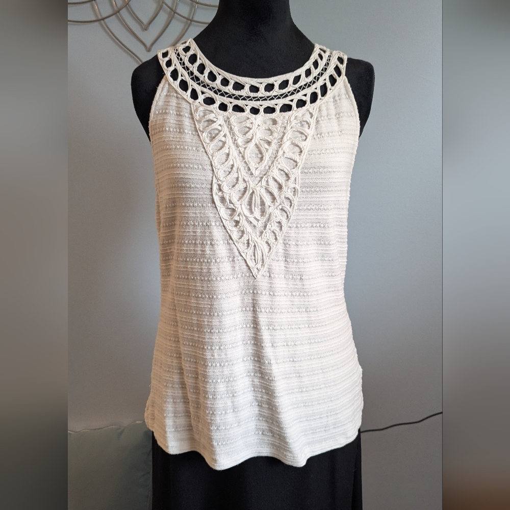 Anthropologie Aicha White Sleeveless Top (M)